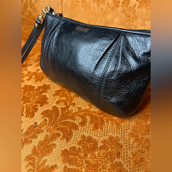 Coach Handbags - Larger Black leather Coach Clutch/Wristlet
